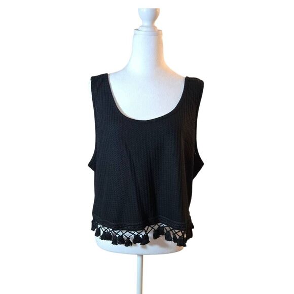 Shein Women's Size 4x Black Knitted Crop Top - Picture 1 of 6